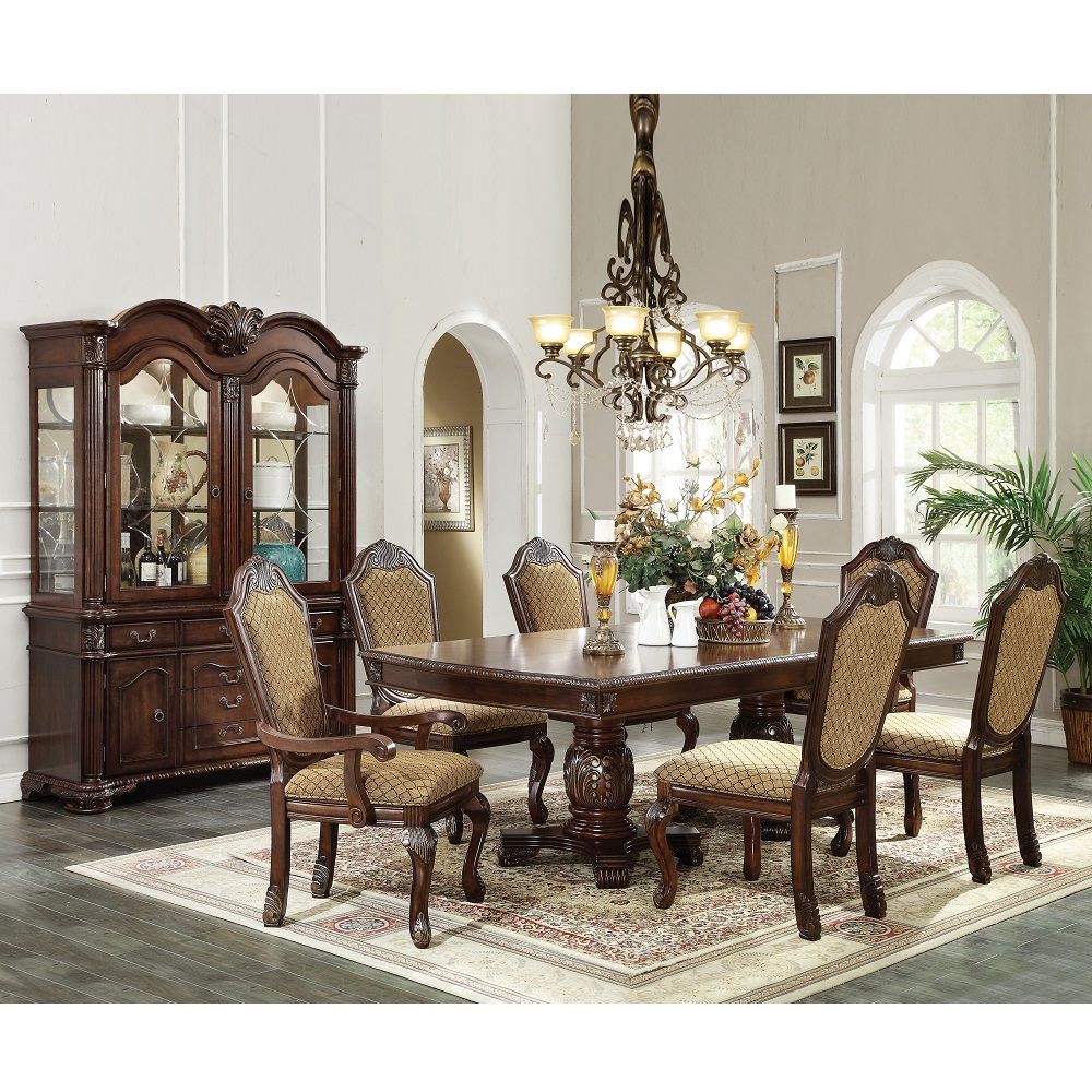 Chateau De Ville Fabric & Espresso Side Chair