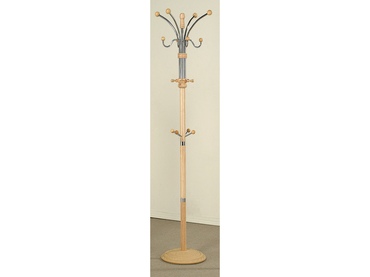 Coat Rack Metal & Wood Ornaments - GracePalaceFurniture