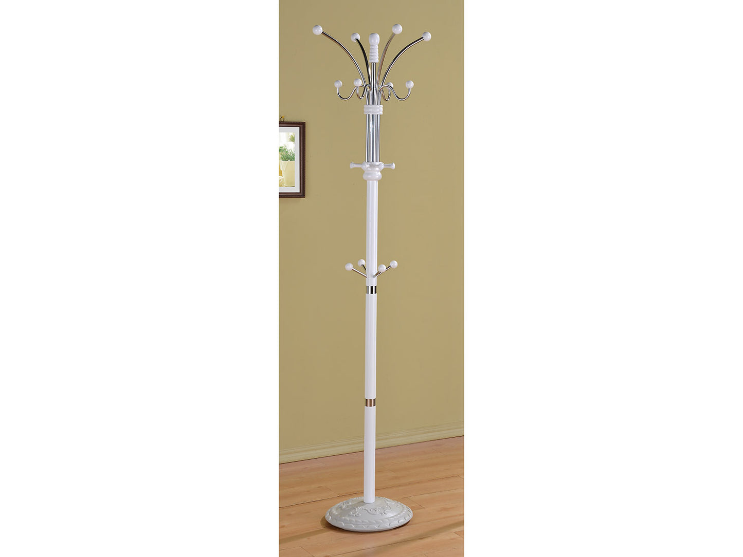 Coat Rack Metal & Wood Ornaments - GracePalaceFurniture
