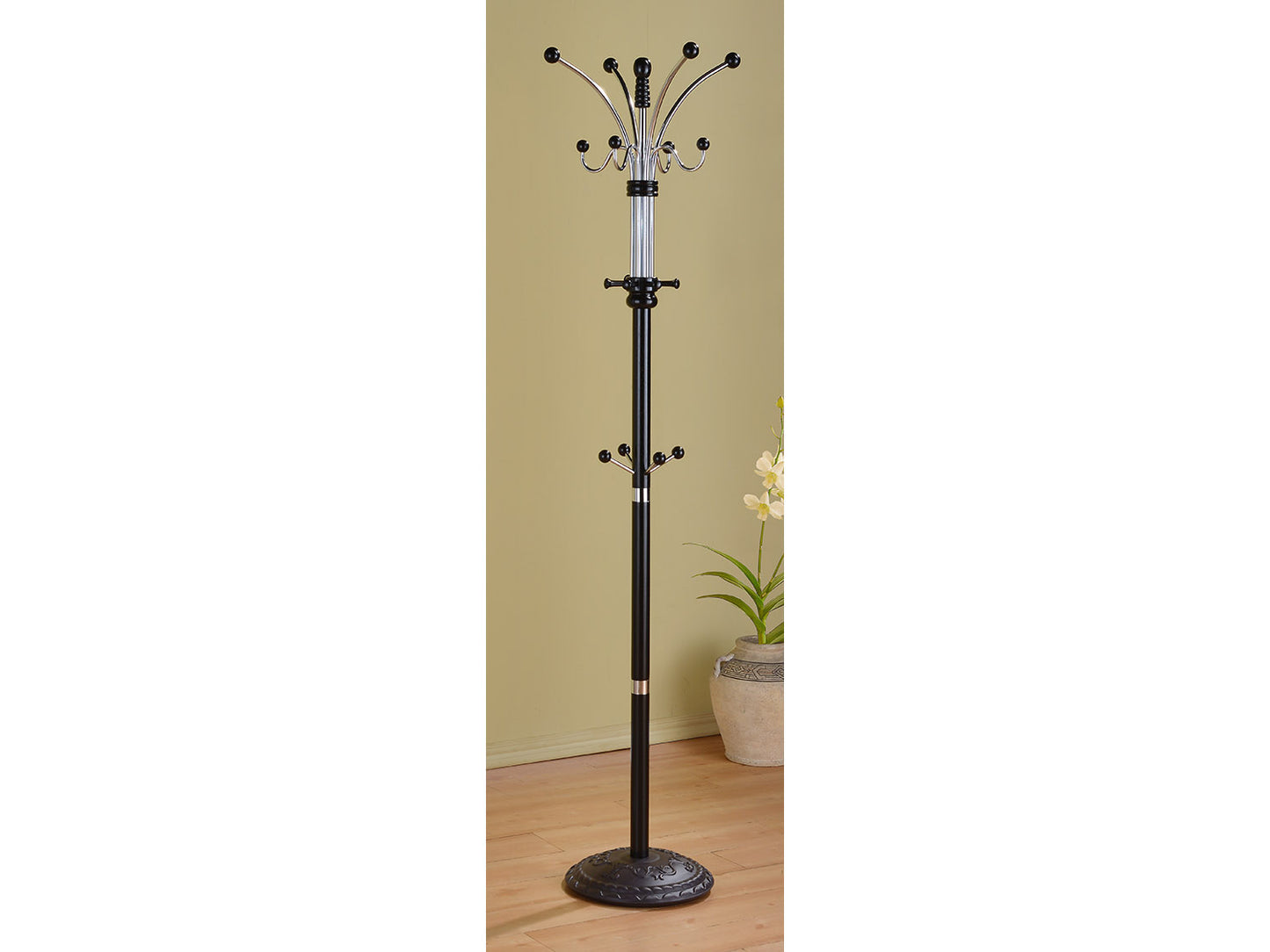 Coat Rack Metal & Wood Ornaments - GracePalaceFurniture