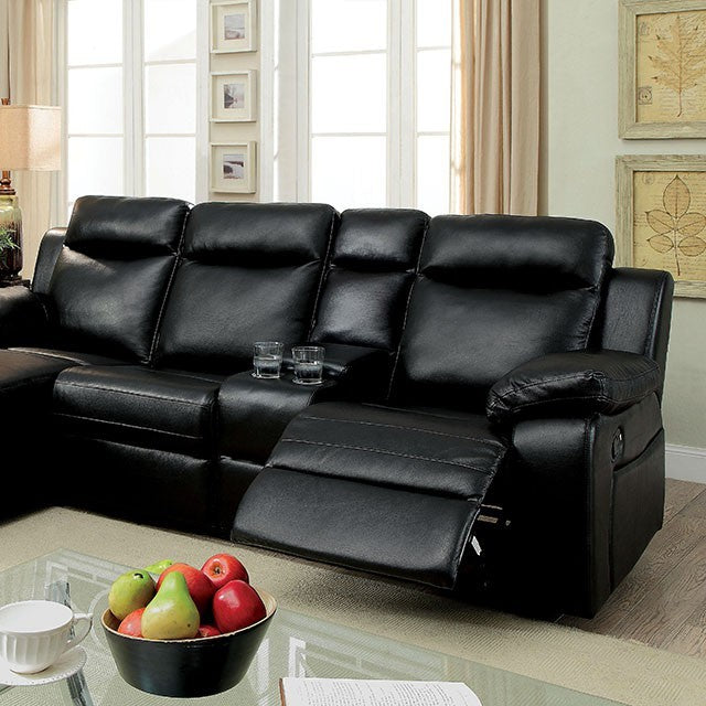 Hardy | Sectional w/ Console Black