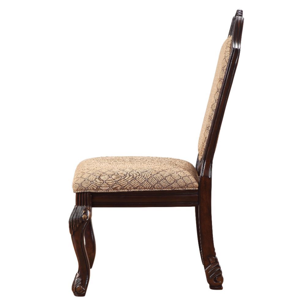 Chateau De Ville Fabric & Espresso Side Chair