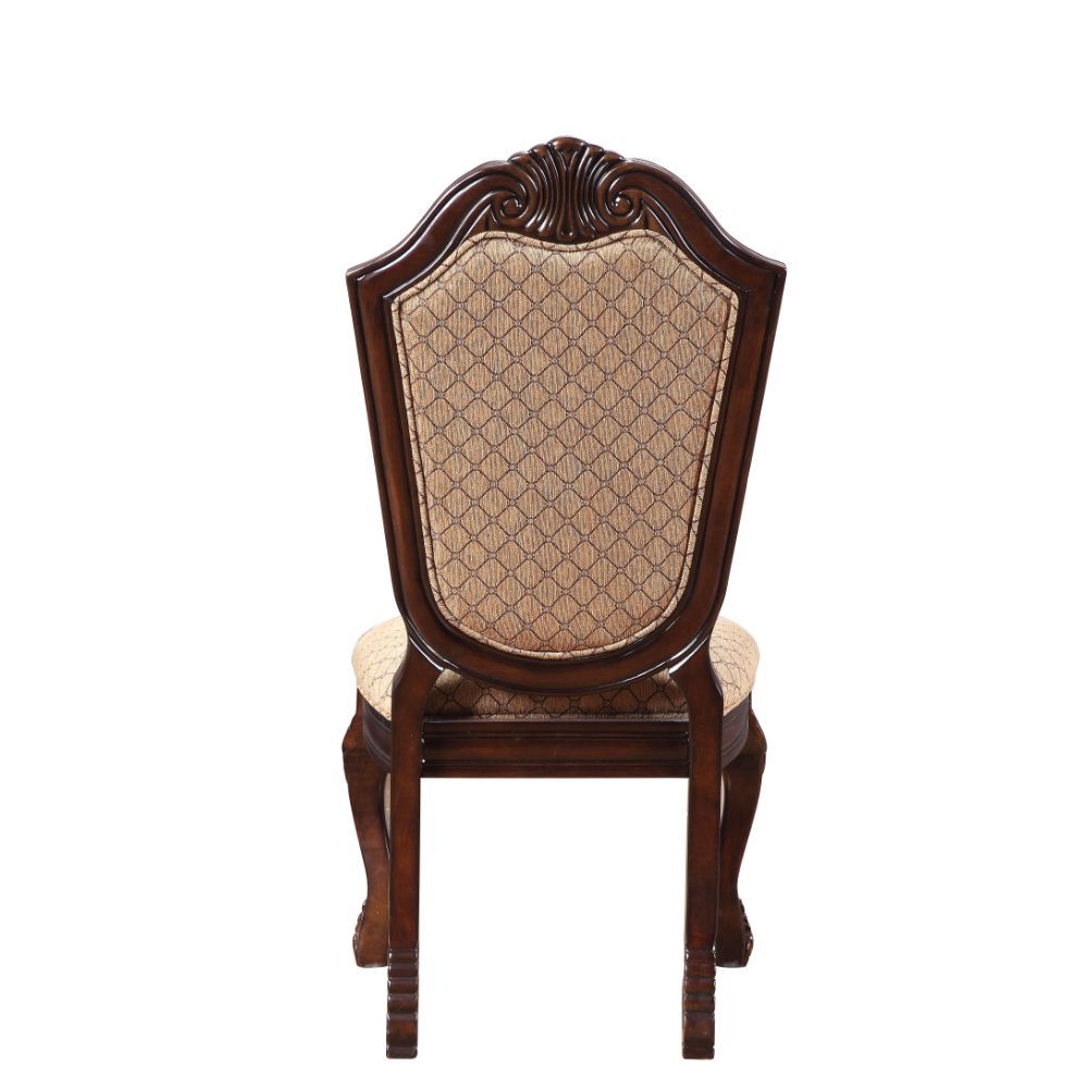 Chateau De Ville Fabric & Espresso Side Chair