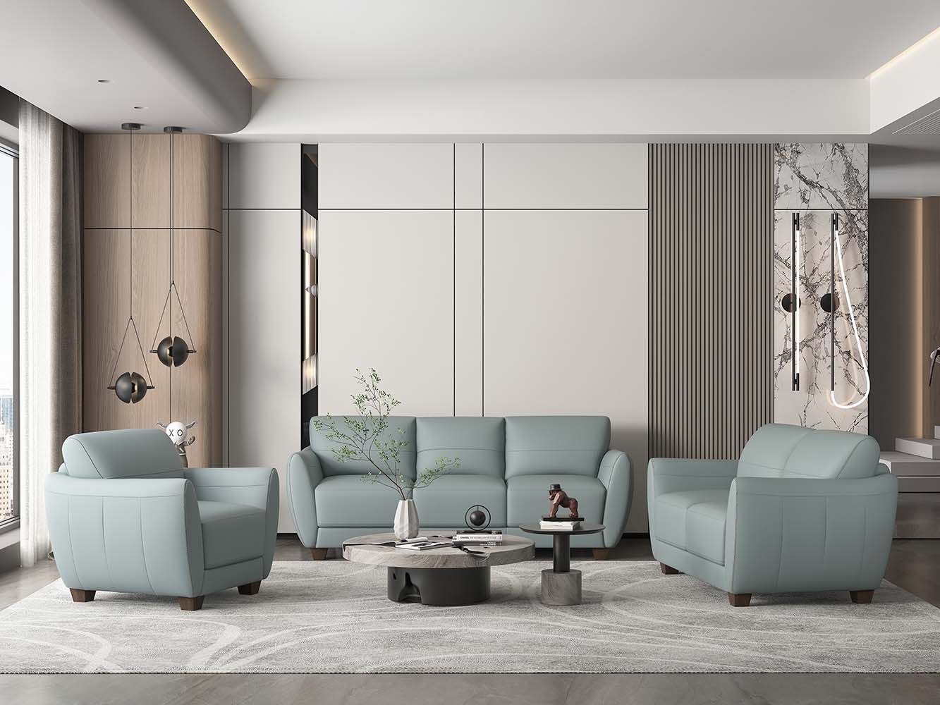 Valeria Watery Leather Sofa