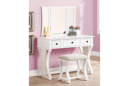 Bobkona Edna Vanity Set with Mirror and Stool