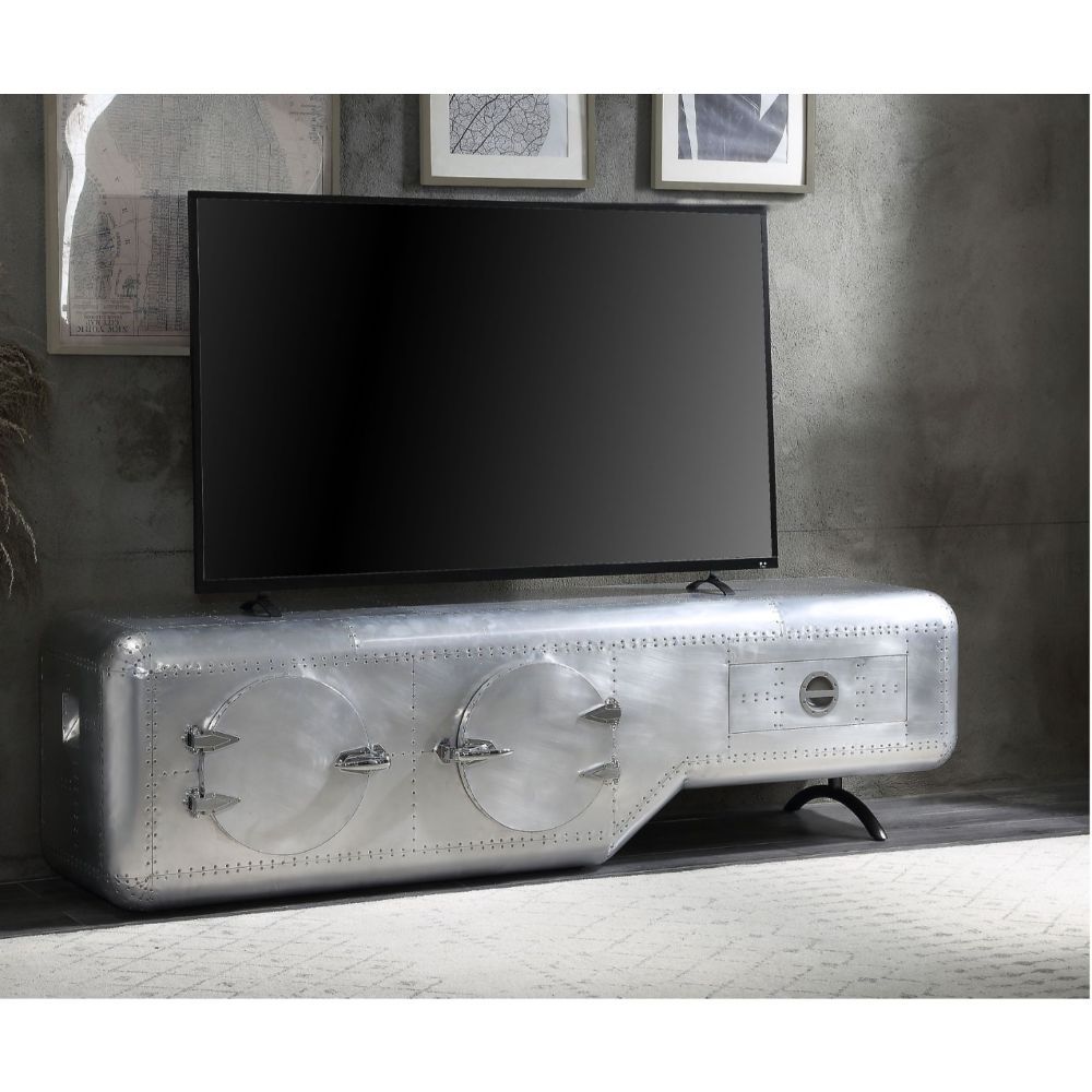 Acme Furniture Brancaster TV Stand in Aluminum
