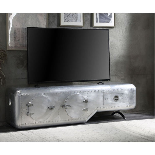 Acme Furniture Brancaster TV Stand in Aluminum