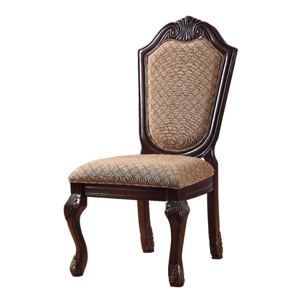 Chateau De Ville Fabric & Espresso Side Chair