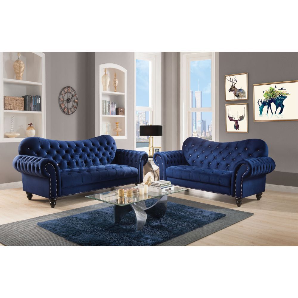 Iberis Navy Velvet Sofa