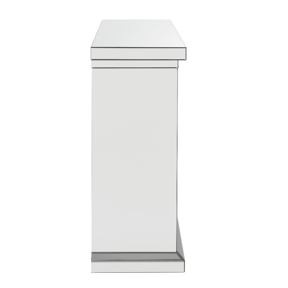 Acme Furniture Nysa Fireplace in Mirrored & Faux Crystals