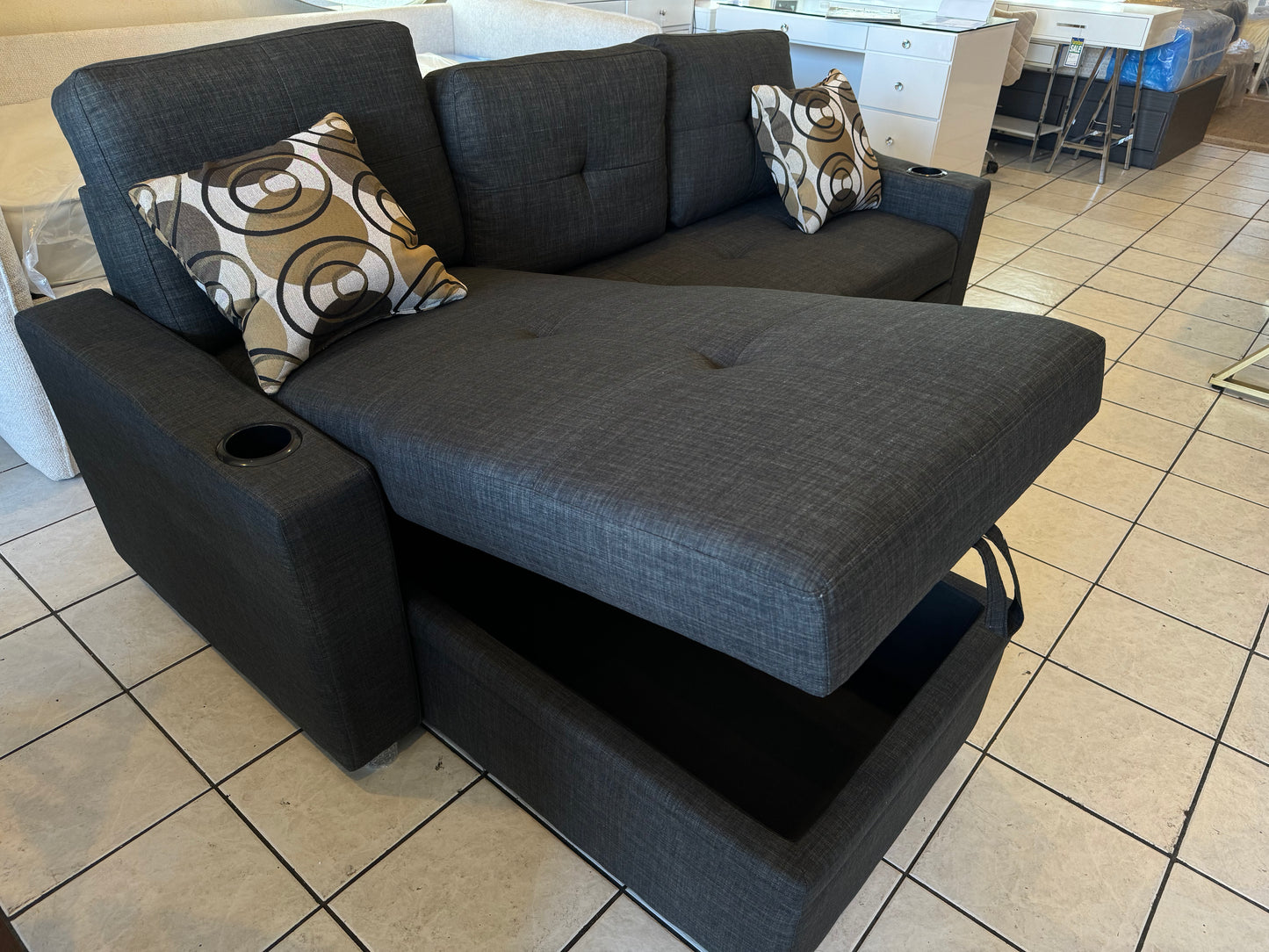 Ash Grey Convertible Sectional