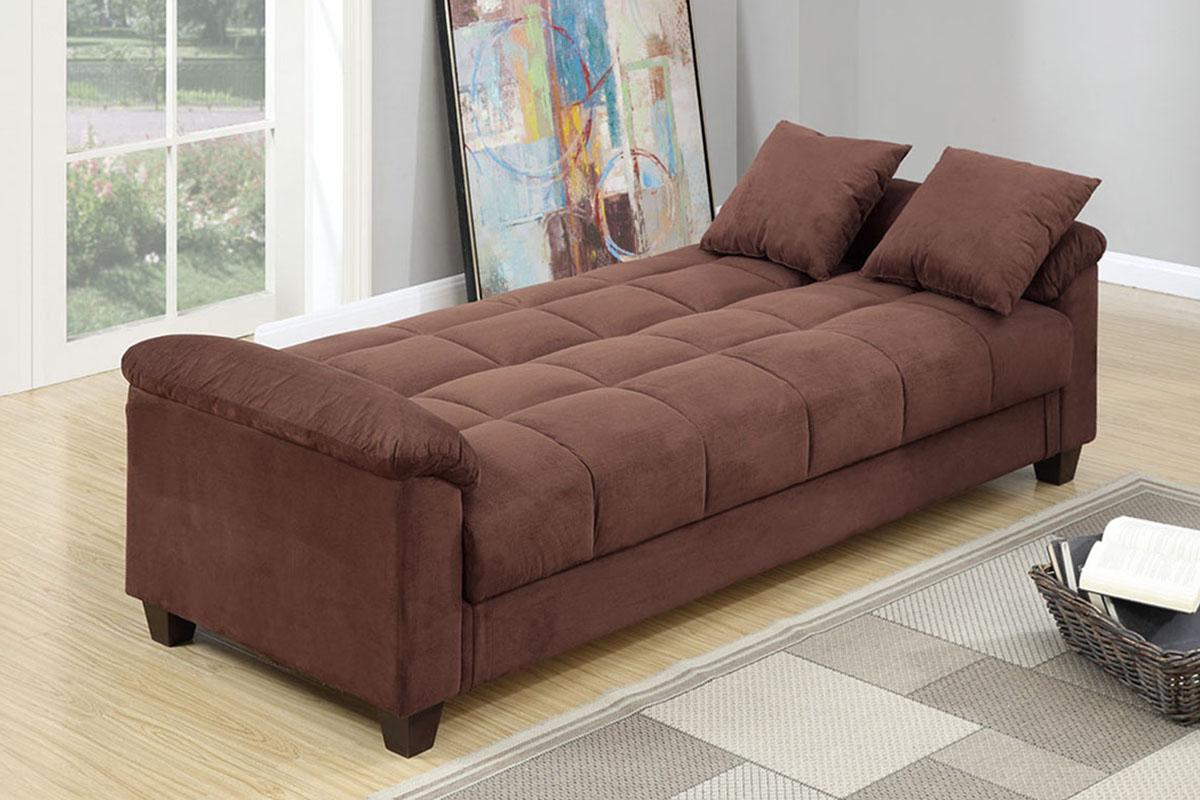 Dark Brown Futon With Flip up Compartment