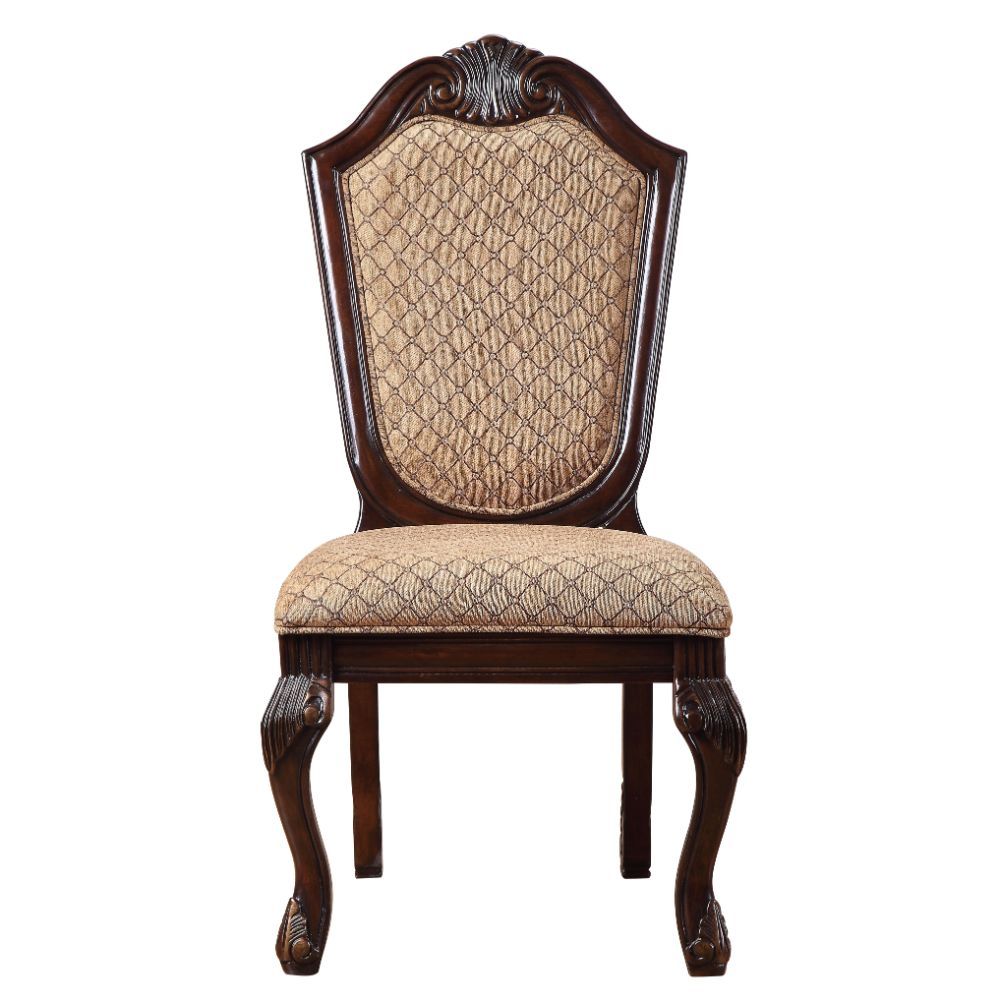 Chateau De Ville Fabric & Espresso Side Chair