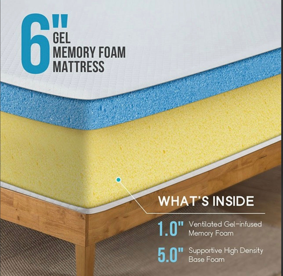 6" Memory Foam CertiPUR-US Mattress - GracePalaceFurniture