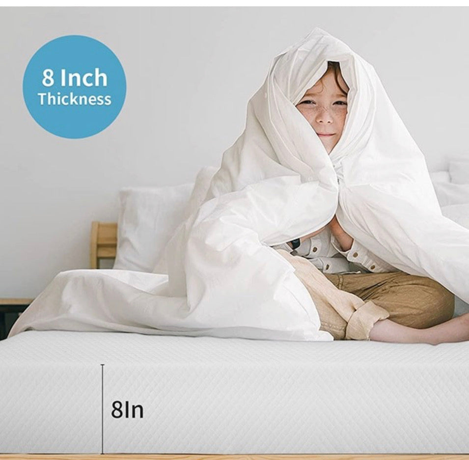 8" memory foam mattress certified by CertiPUR-US - GracePalaceFurniture