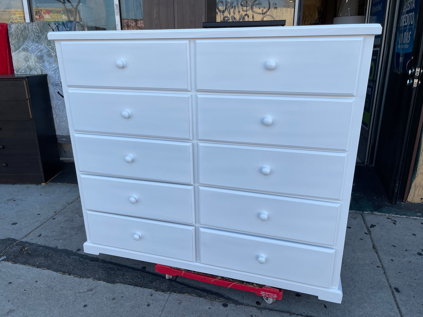 Pine Wood Double Chest Dresser White.