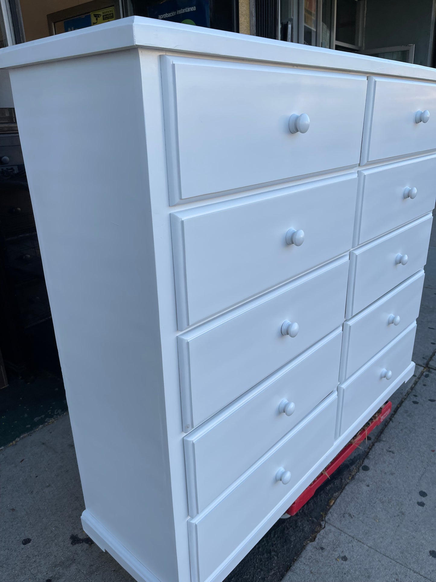 Pine Wood Double Chest Dresser White.