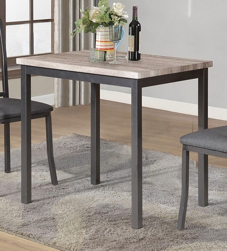 Table with Paper Veneer Top Grey Metal - GracePalaceFurniture