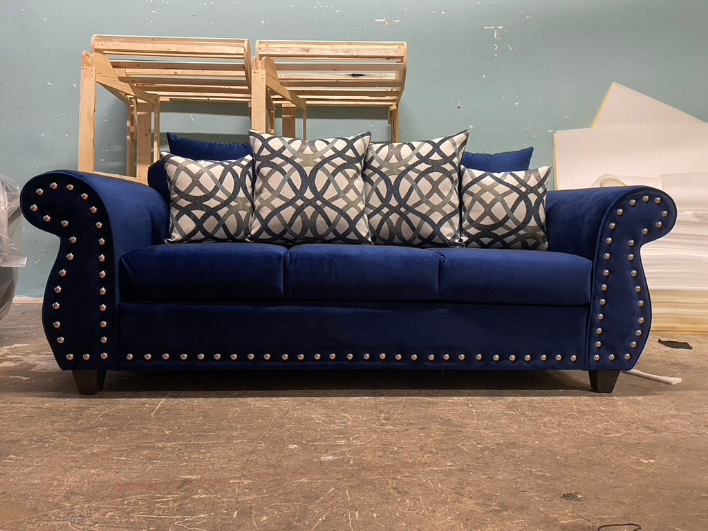 Navy Blue Sofa & Love Seat.