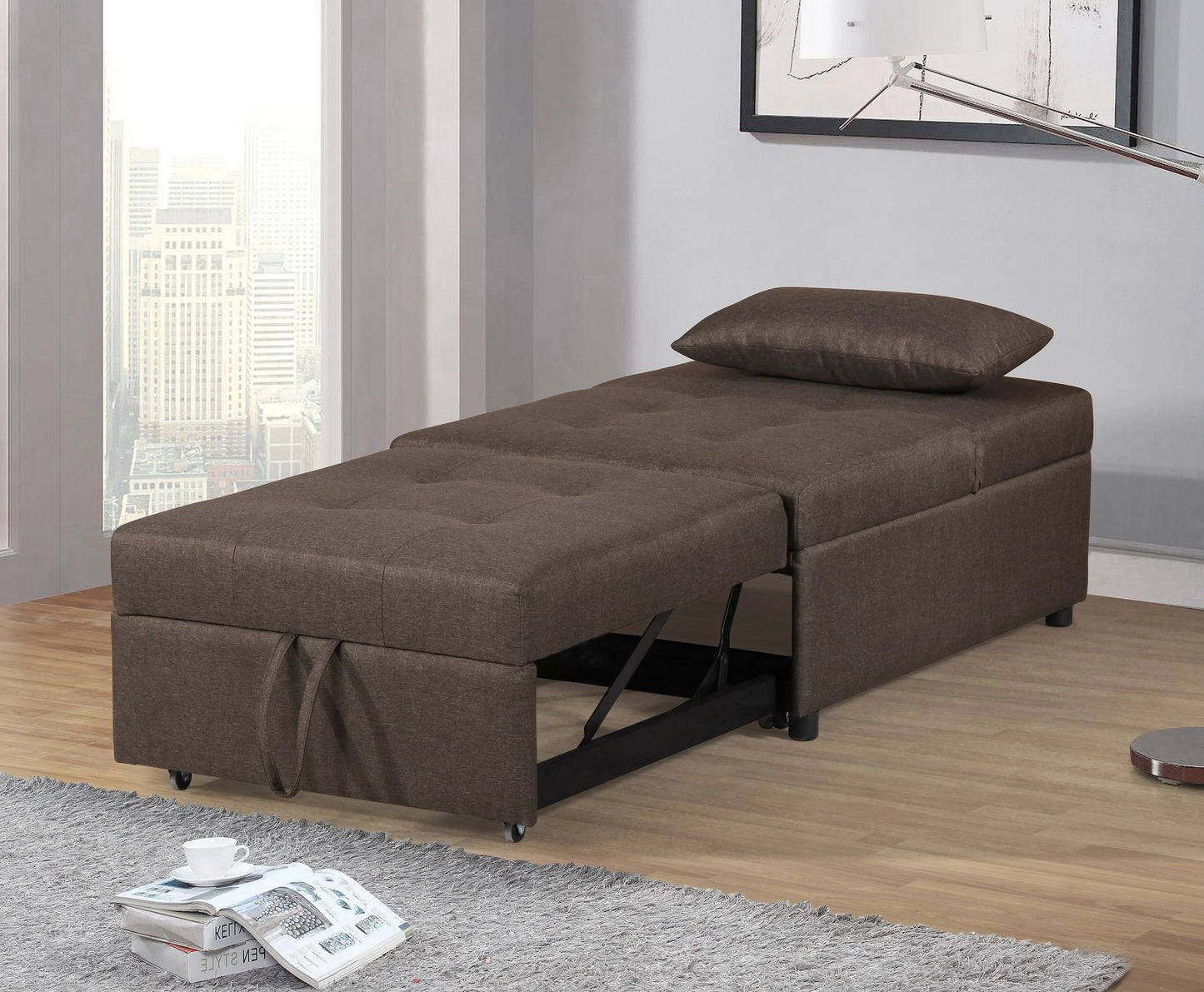Single Adjustable Sofa Bed beige