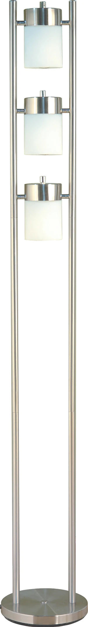 International 3031FW 3-Light Adjustable Floor Lamp, White