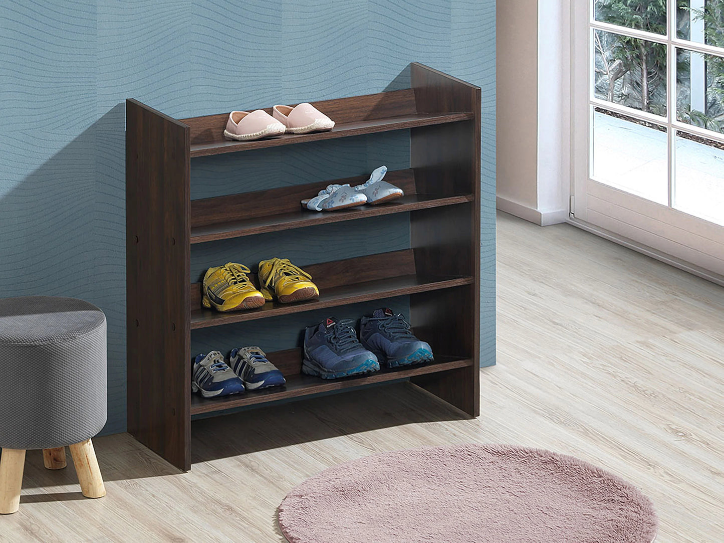 4 Tier Shoe Rack Comes in Espresso or Natural Finish