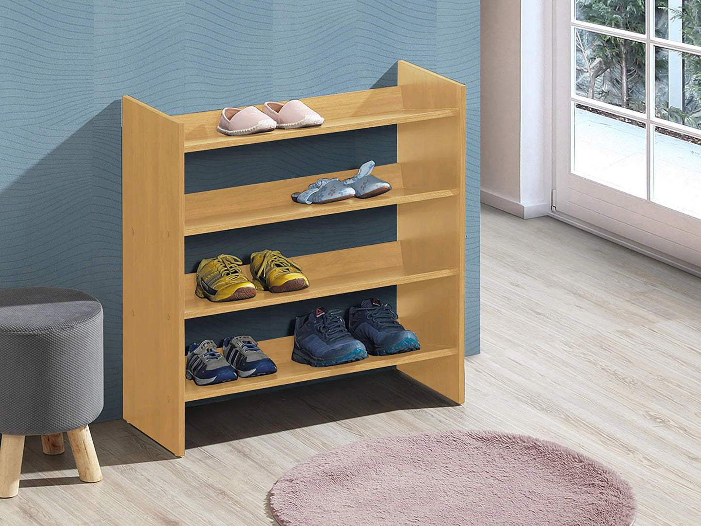 4 Tier Shoe Rack Comes in Espresso or Natural Finish