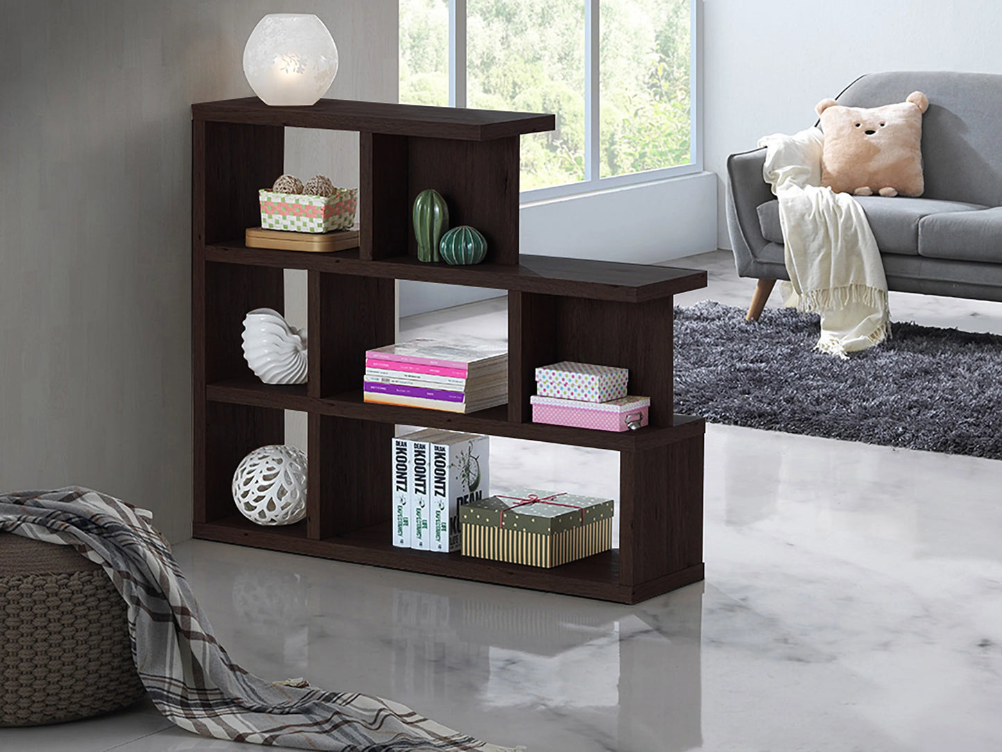 Wood Divider Comes in Espresso or Natural Finish