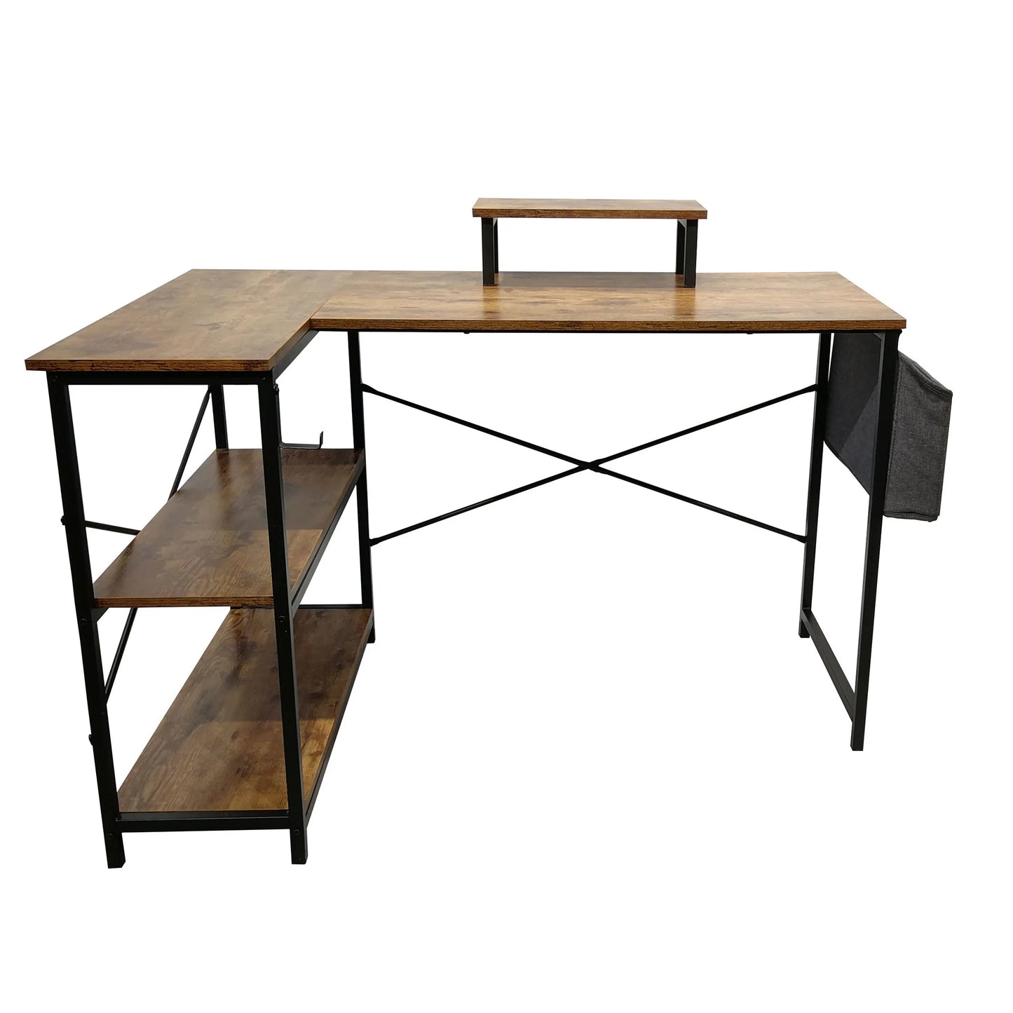 L-Shaped Corner Desk and 2 Shelves
