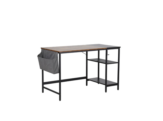 Desk with 2 Shelves Metal Legs
