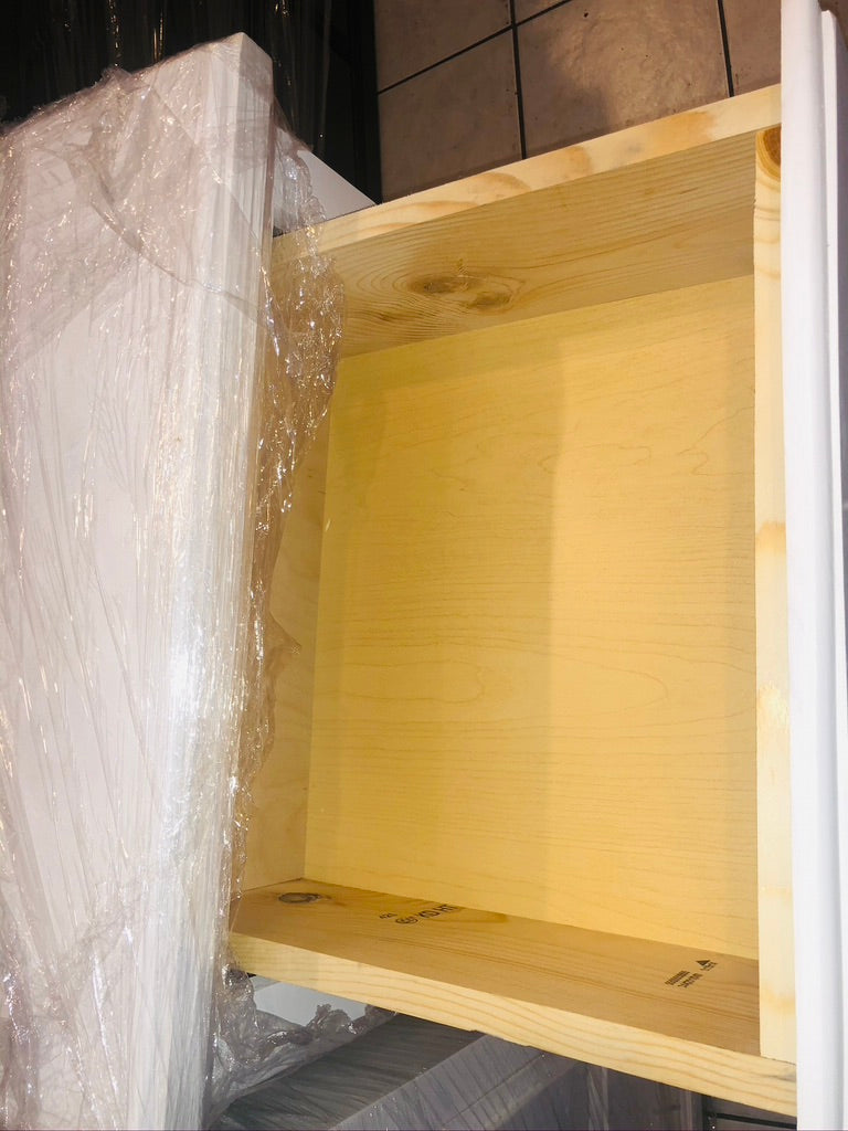 Pine Wood Night Strand With 3 Drawers - White.