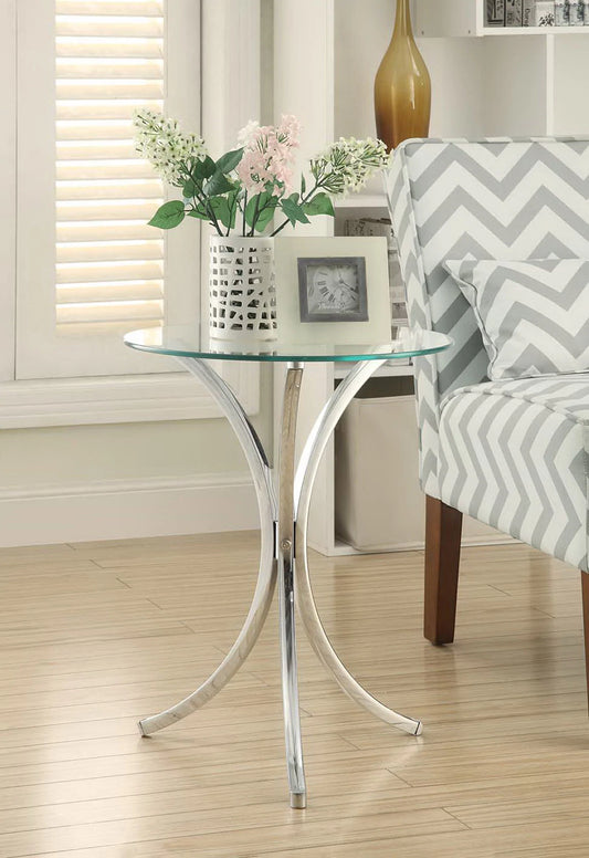 Glass Table Chrome Plated Base