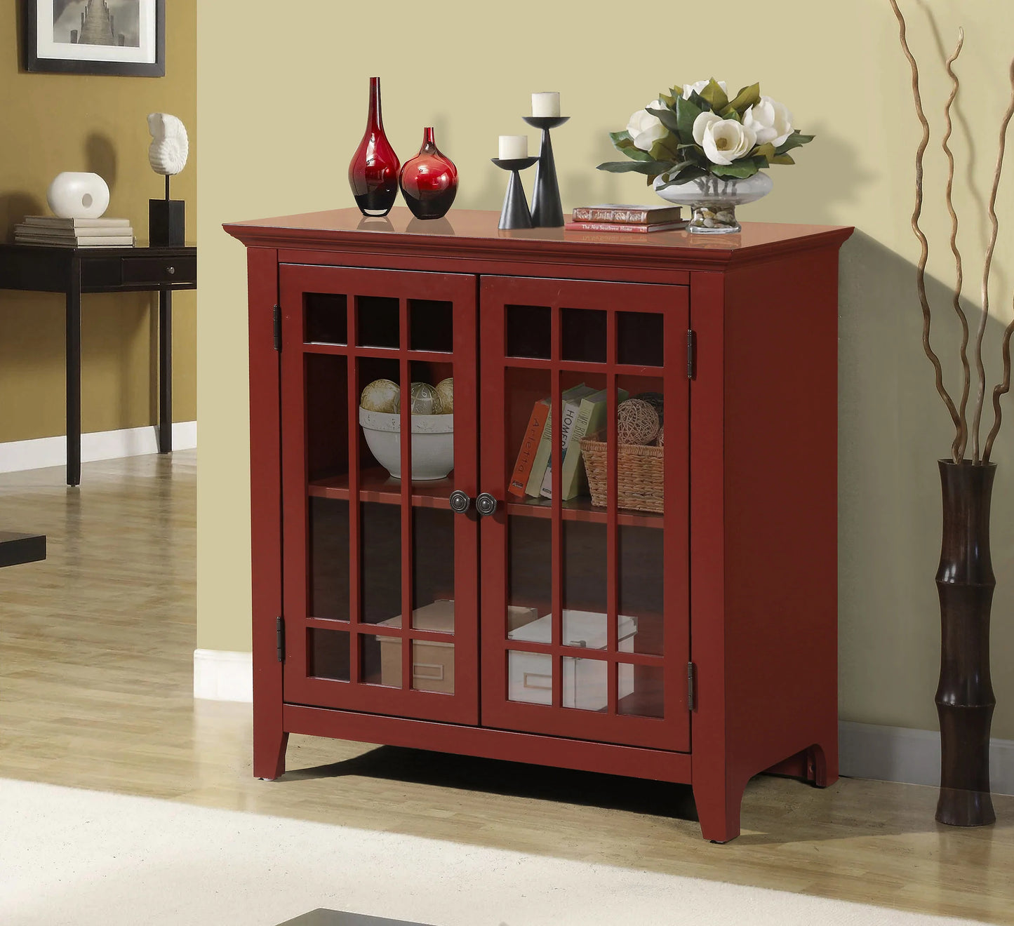 Hallway Cabinet Red Finish