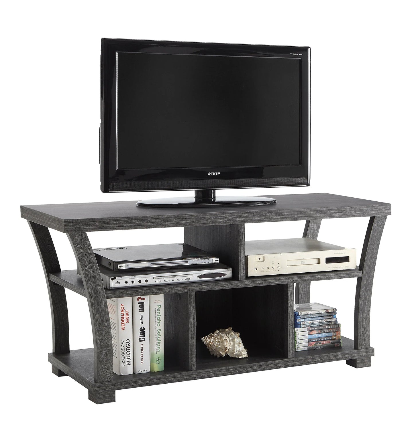 TV Stand Comes in Espresso or Grey Finish