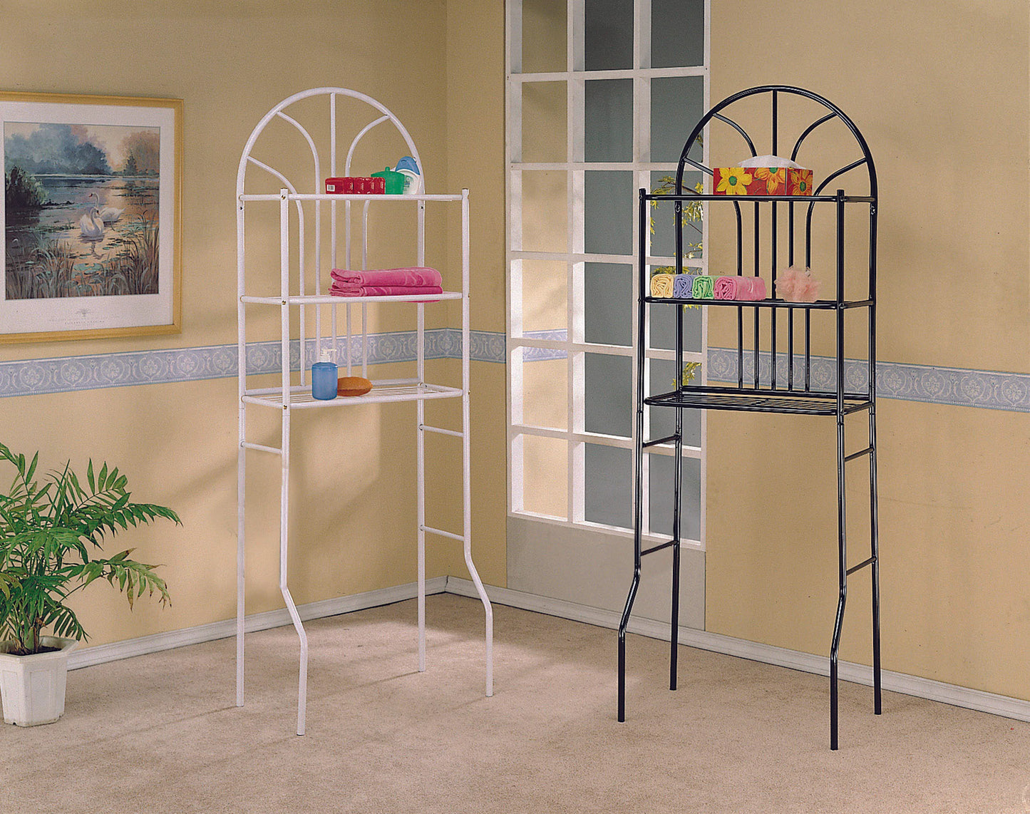 Metal Bathroom Rack Comes in Black or White