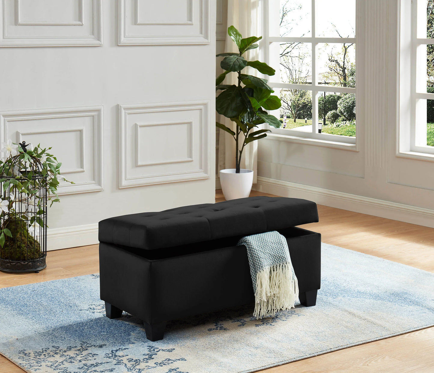 Storage Bench / Ottoman - Black