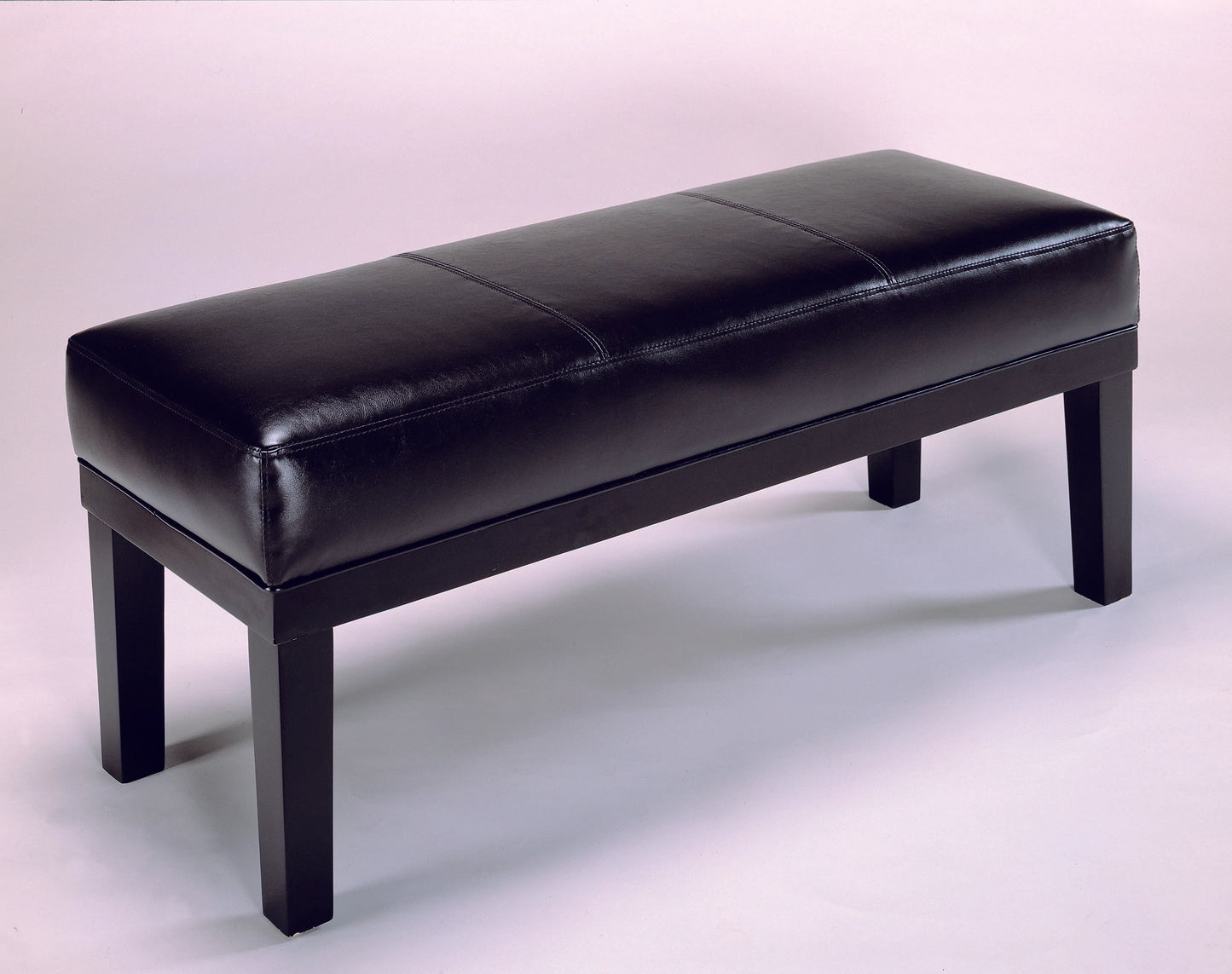 Espresso finish wood bedroom bench with upholstered seat - GracePalaceFurniture