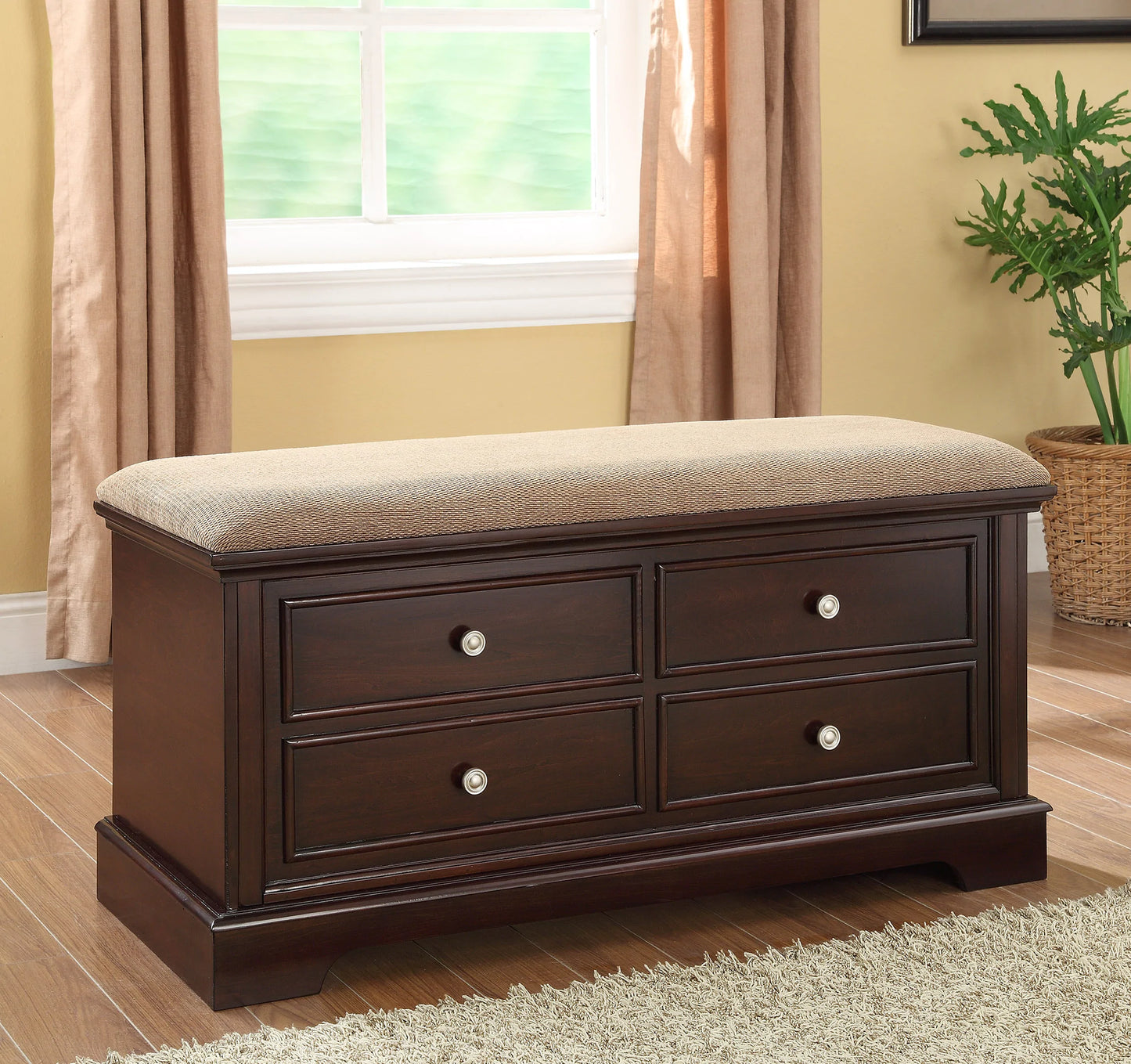 Upholstered Flip Top Storage Bench - GracePalaceFurniture