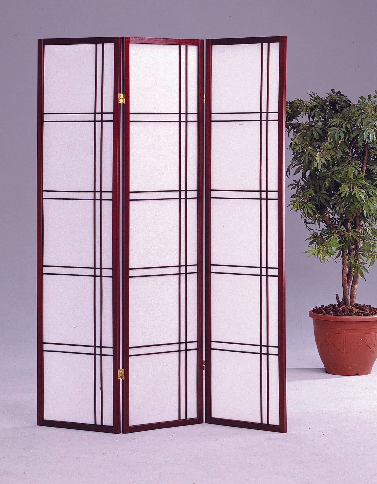 3/4 Panel Shoji Screen Cherry - GracePalaceFurniture