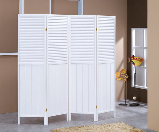This 4  Panel Wooden Blind Screen - GracePalaceFurniture