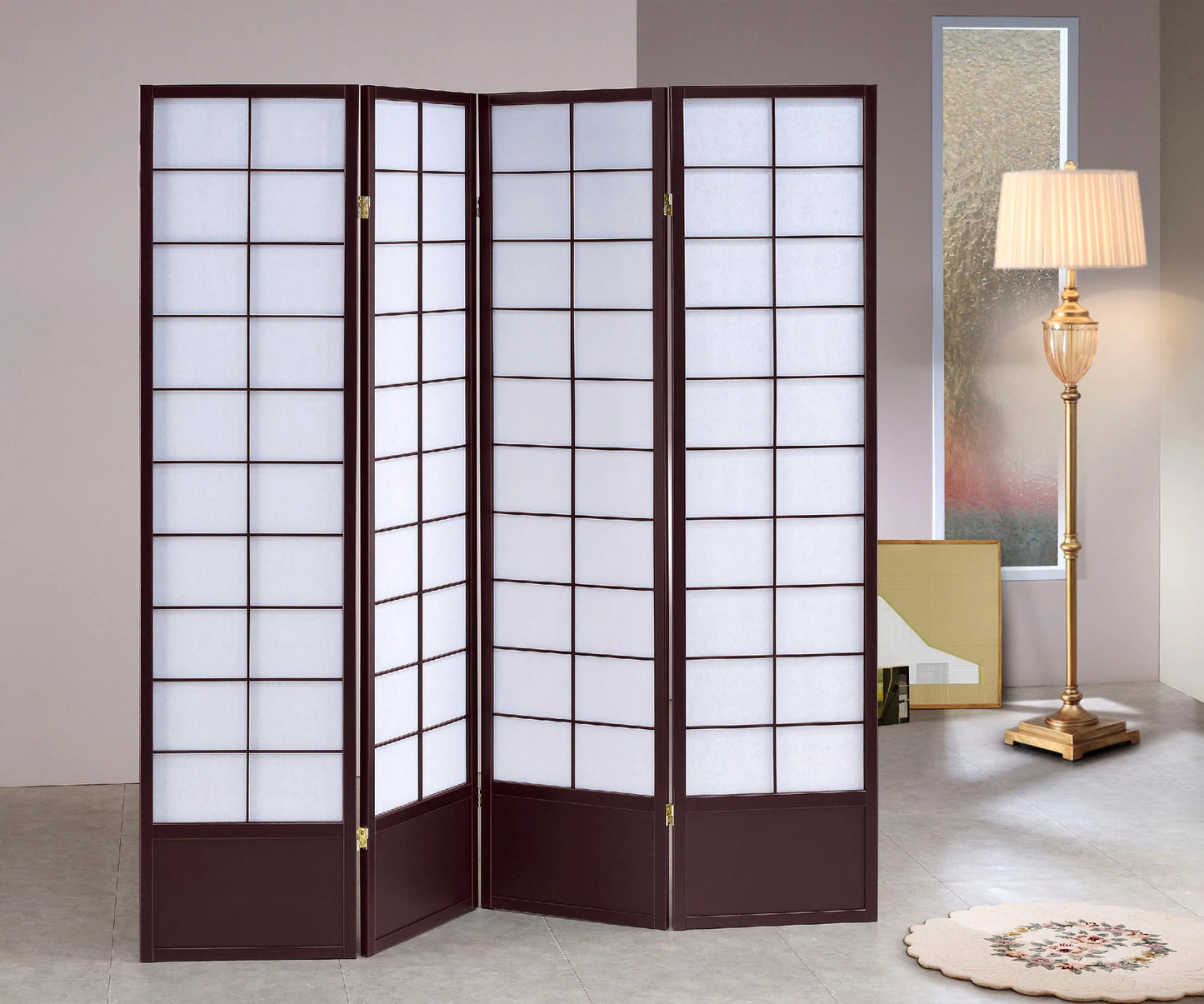 3/4 Panel Wood Screen - GracePalaceFurniture