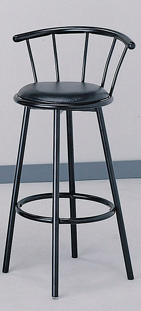 Swivel Bar Stool 29" Seat Height Black - GracePalaceFurniture