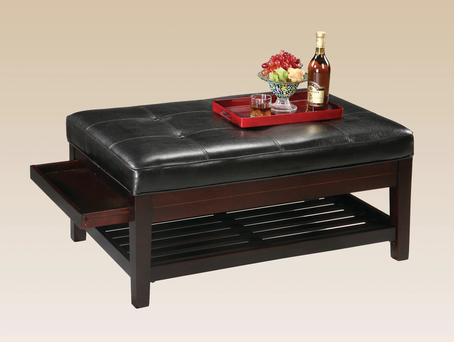 Ottoman / Bench with Pull Out Trays - GracePalaceFurniture