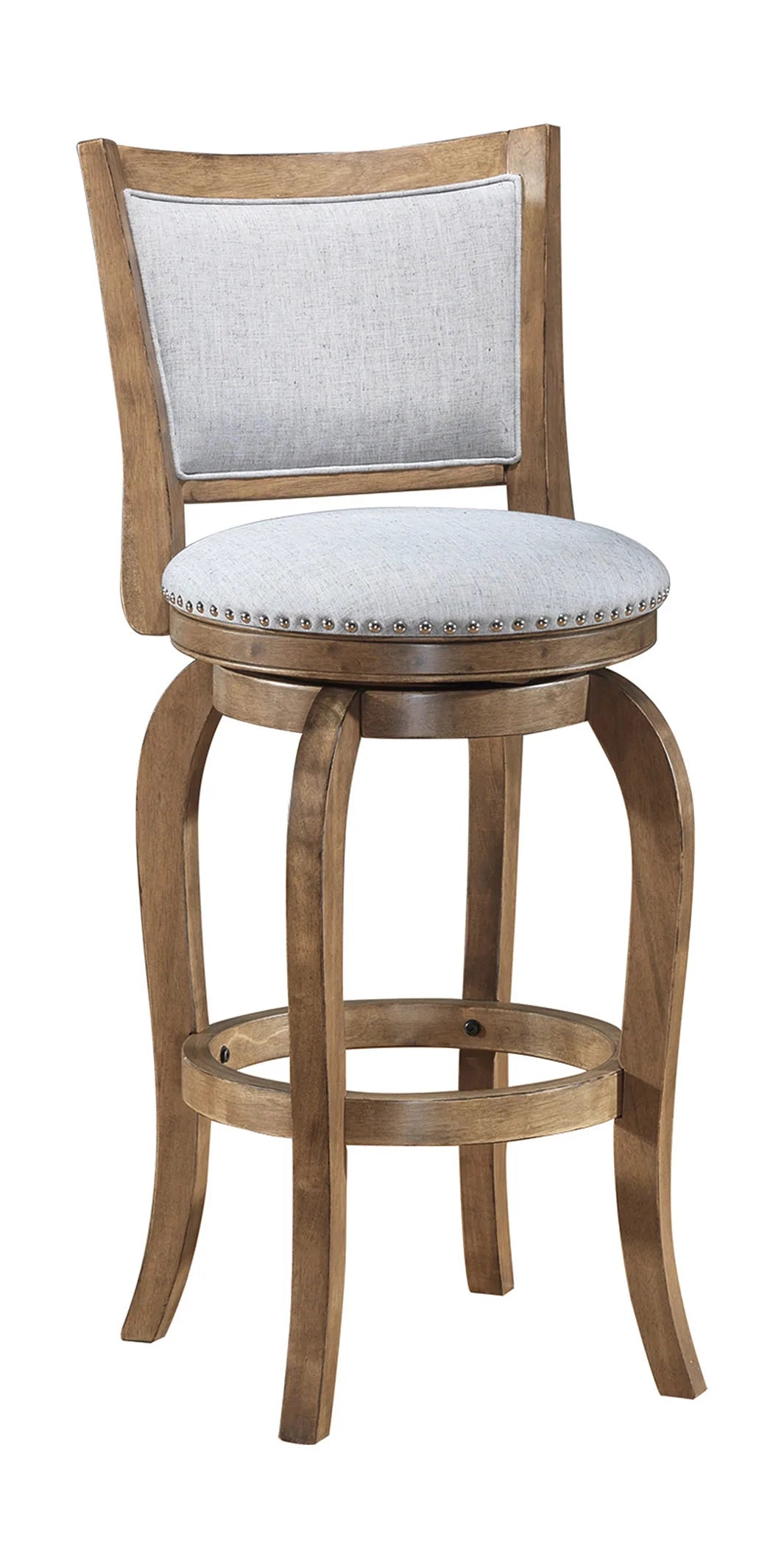 Swivel Counter Stool Light Oak Finish - GracePalaceFurniture