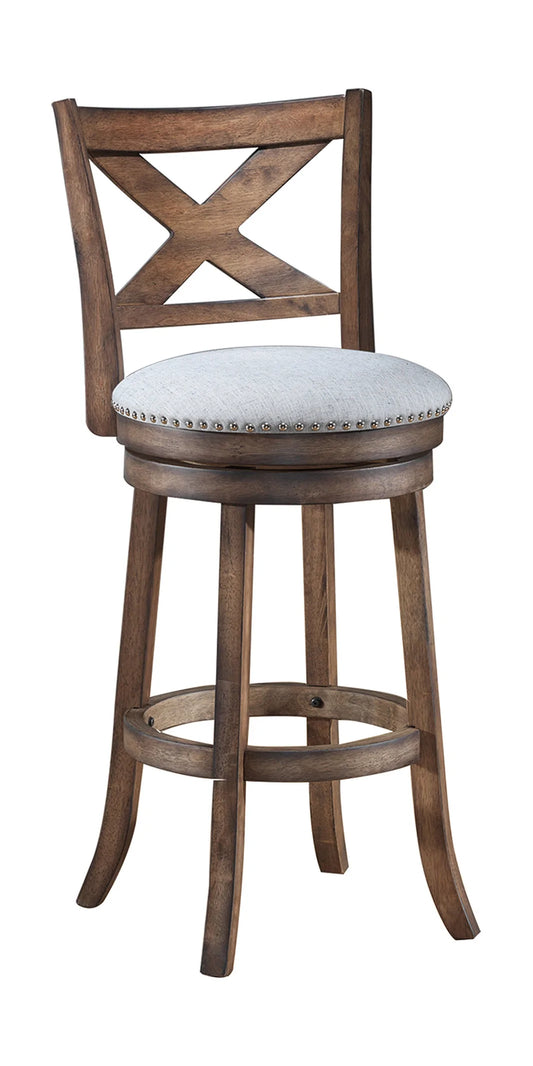 Swivel Counter Stool Rustic Ash Finish Comes in 24" or 29" - GracePalaceFurniture