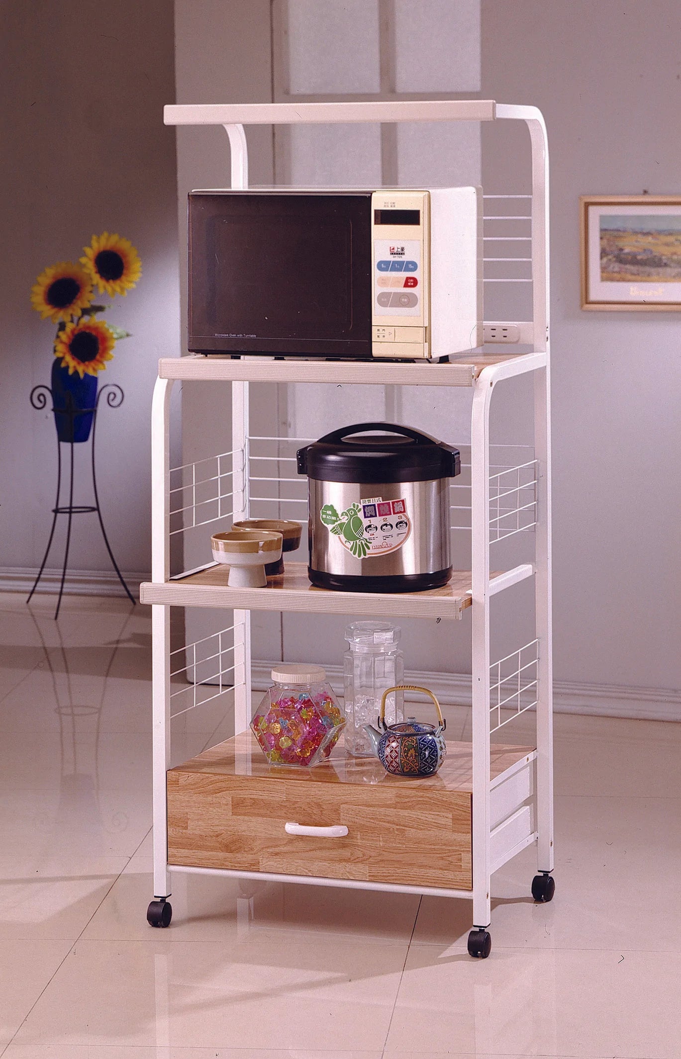 Microwave Rack Serving Cart - GracePalaceFurniture