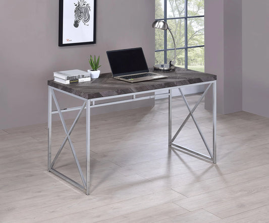 Desk with Chrome Legs - GracePalaceFurniture