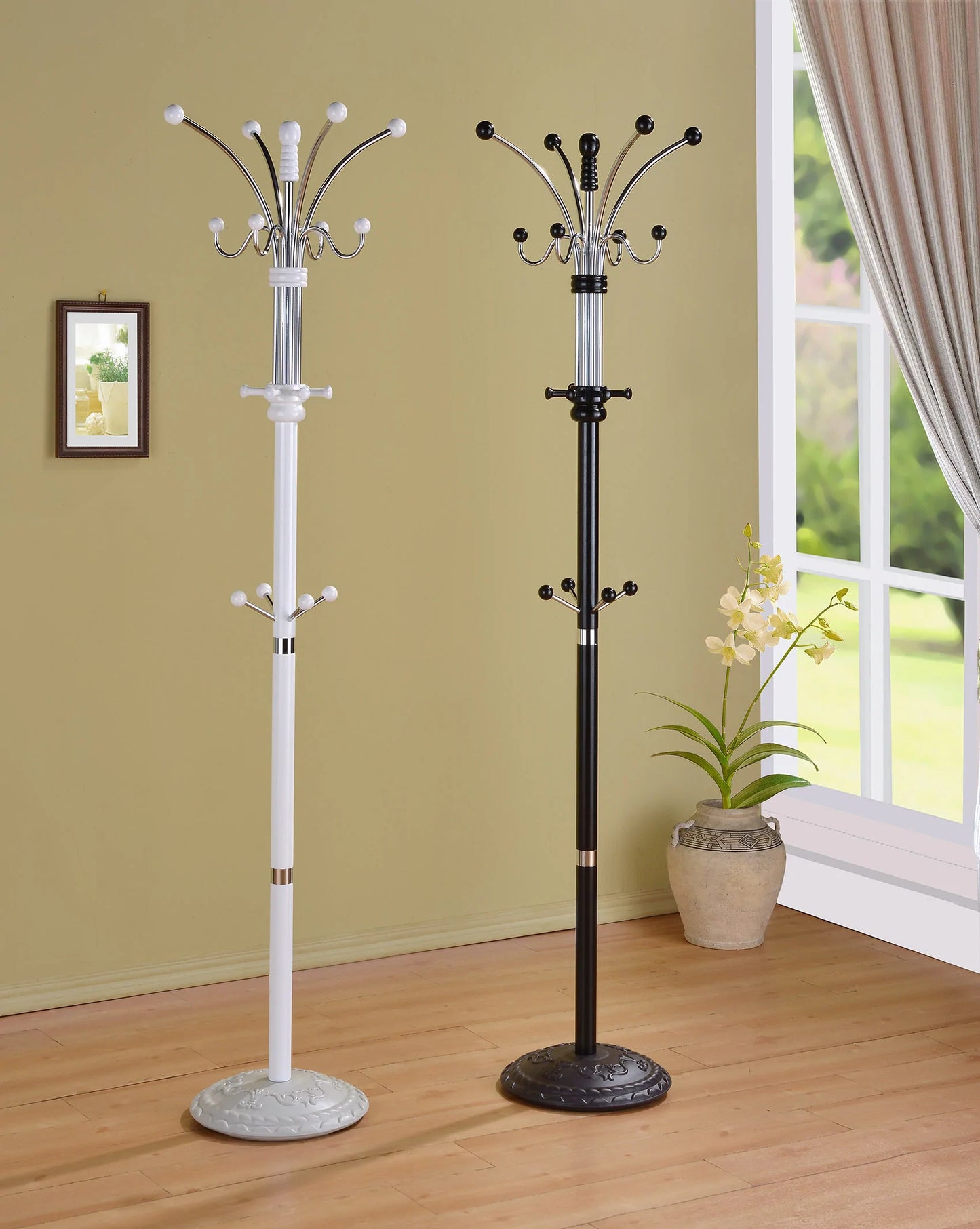 Coat Rack Metal & Wood Ornaments - GracePalaceFurniture