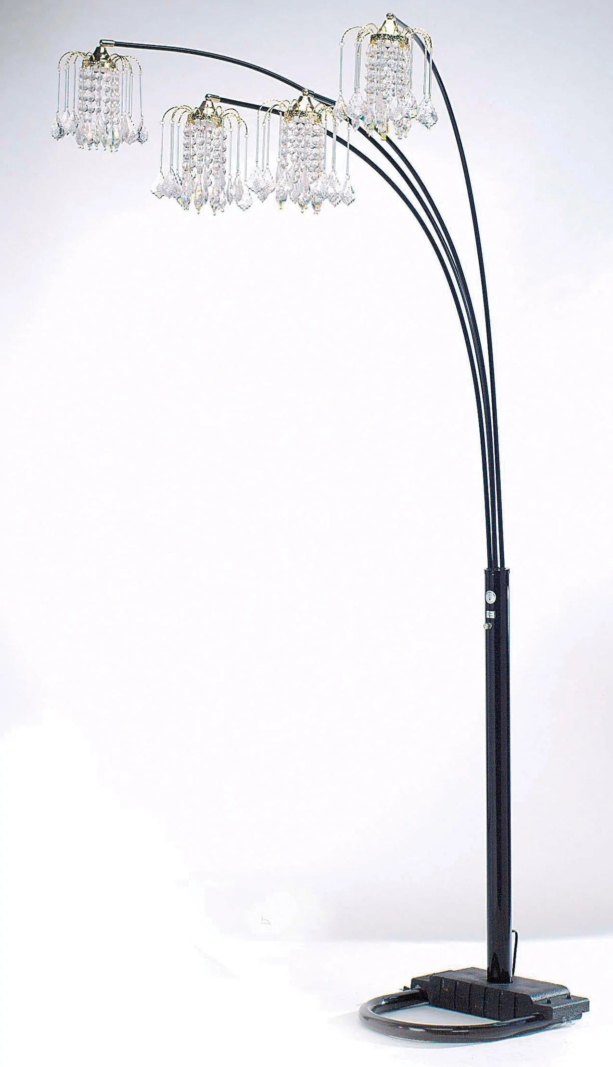 4 Shade Glass Floor Lamp - GracePalaceFurniture