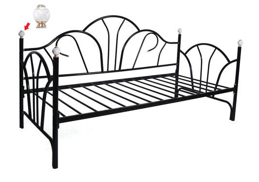 Metal Day Bed with Bed Frame Comes in Black or White - GracePalaceFurniture